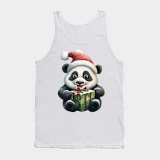 Baby Christmas Panda Bear With Gift Tank Top